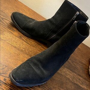 The Kooples Men's Black Suede Ankle Boots with Zipper